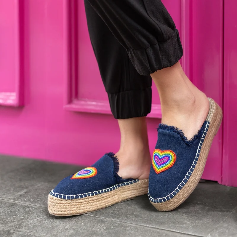 HeartBeat Espadrilles Dark denim Platforms