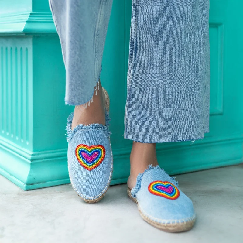 HeartBeat Espadrilles Light Denim Flats