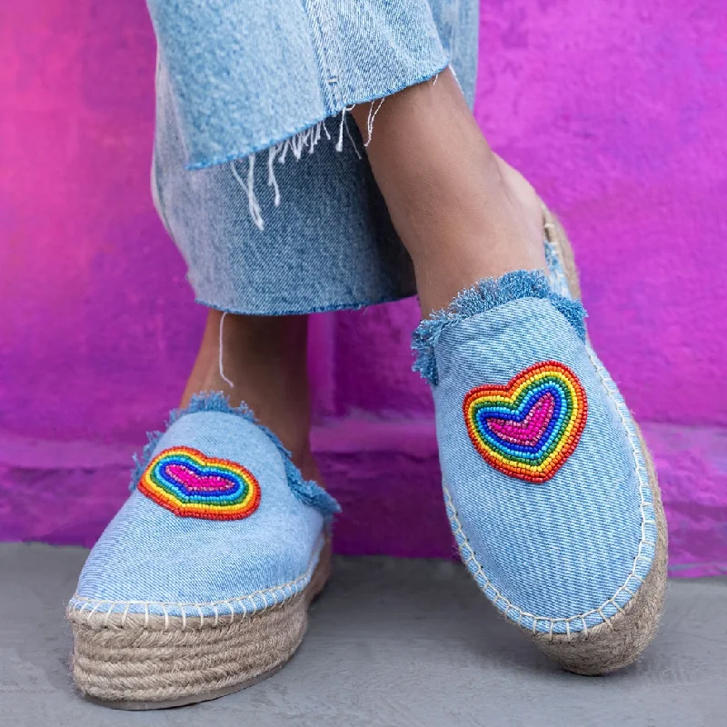 HeartBeat Espadrilles Light denim Platforms