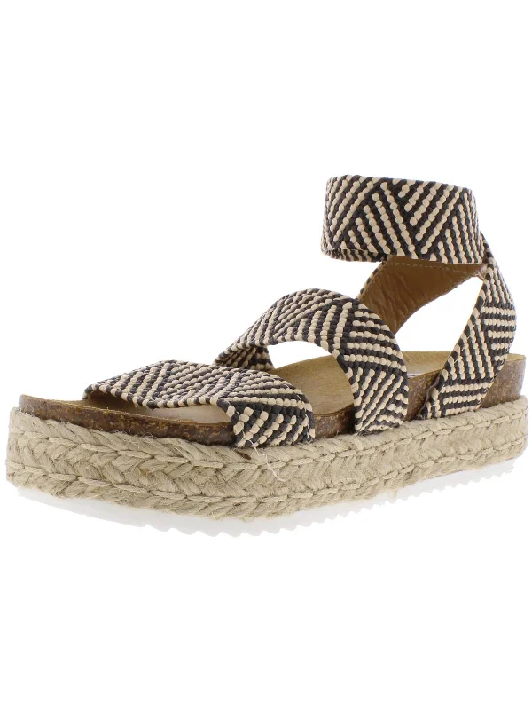 Kimmie Womens Ankle Strap Flatform Espadrilles