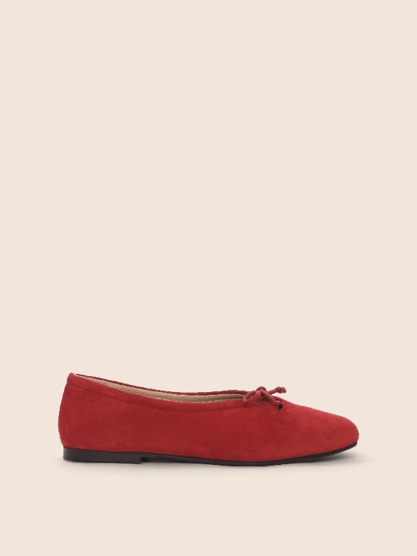 Prato Cherry Suede Ballerina