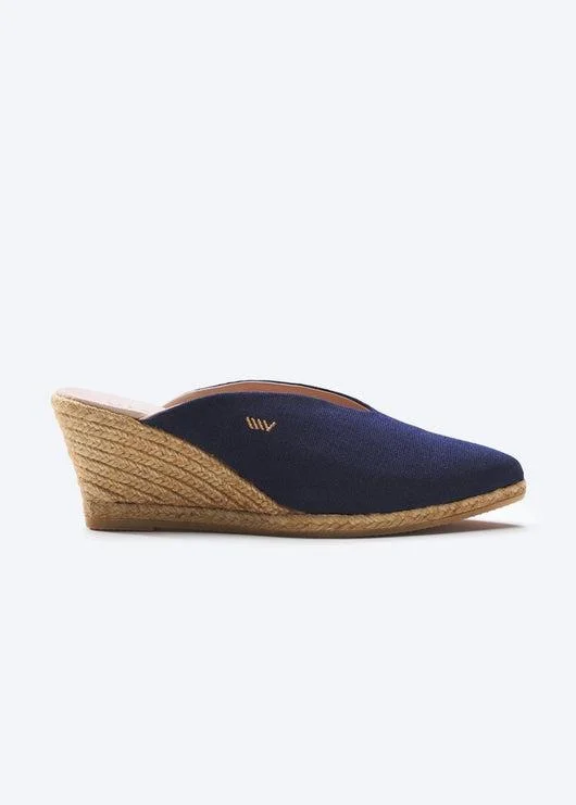 Truja Canvas Espadrille Mule Wedges