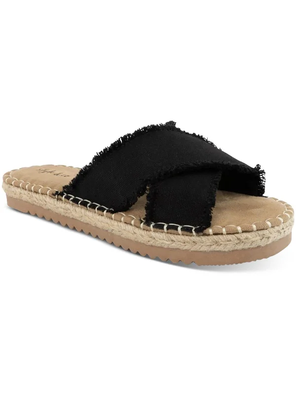 Womens Raw Hem Textured Espadrilles