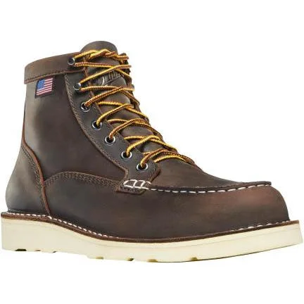 Danner Women's Bull Run 6" ST Moc Toe Wedge Work Boot - Brown - 15576