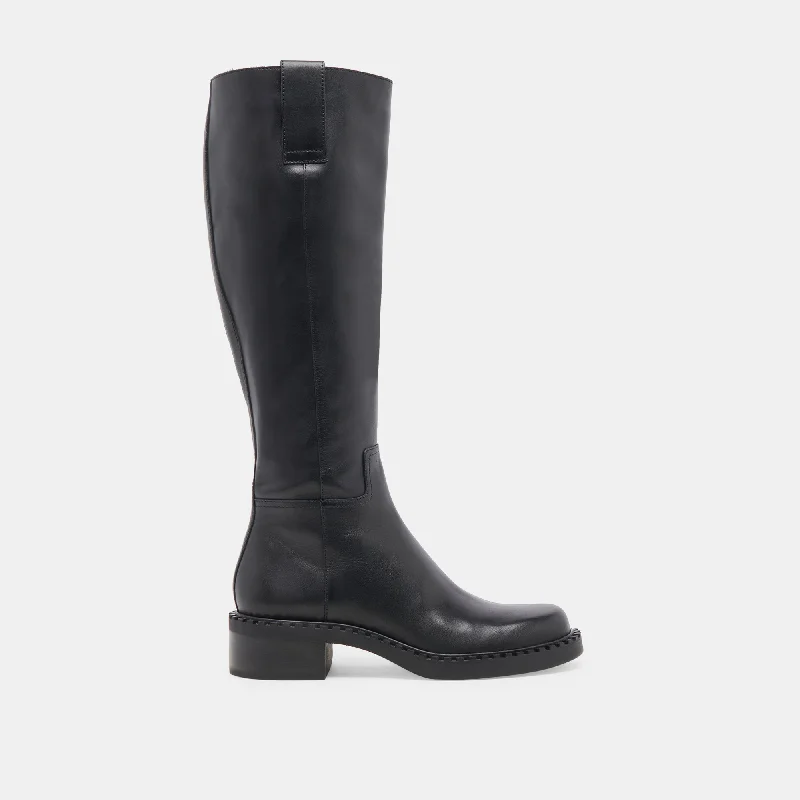 GLORY H2O EXTRA WIDE CALF BOOTS BLACK LEATHER