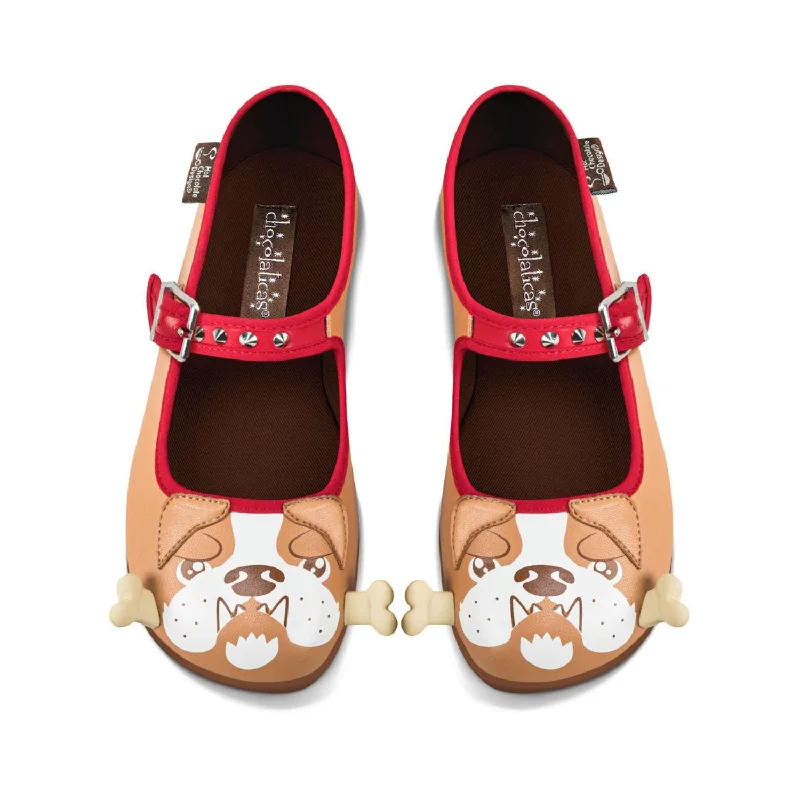 Hot Chocolate Bulldog Mary Jane Flat O004