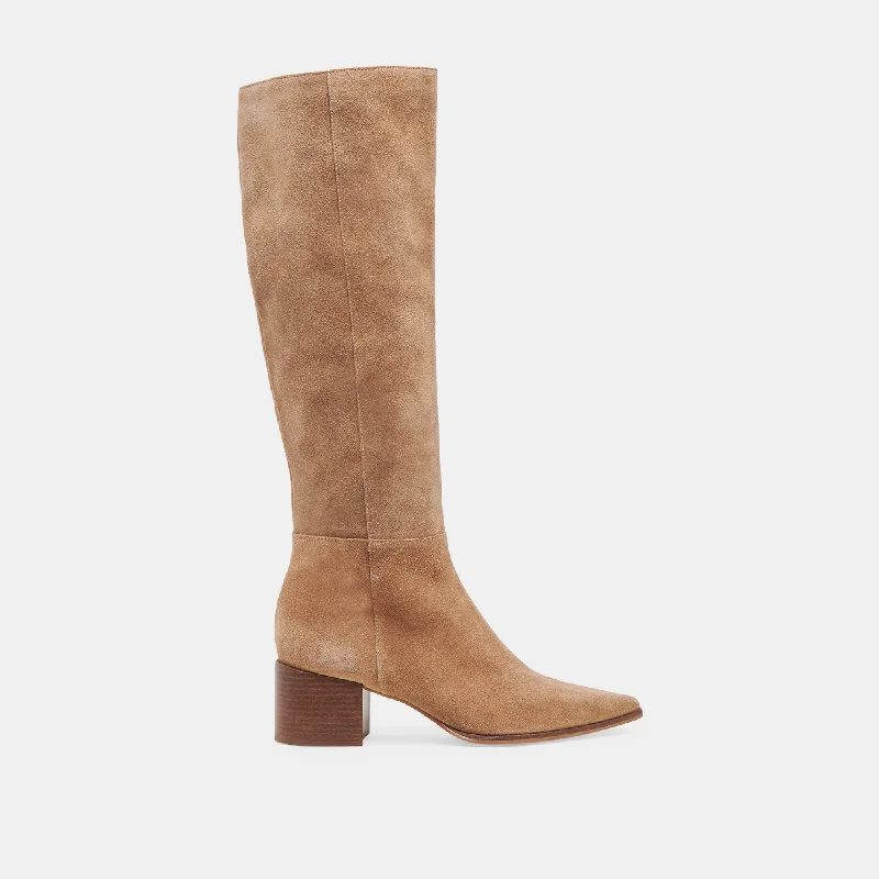 KIRSON WIDE CALF BOOTS MUSHROOM SUEDE