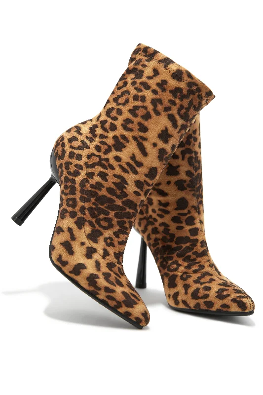 Trin Pointed Toe Ankle Boots - Leopard