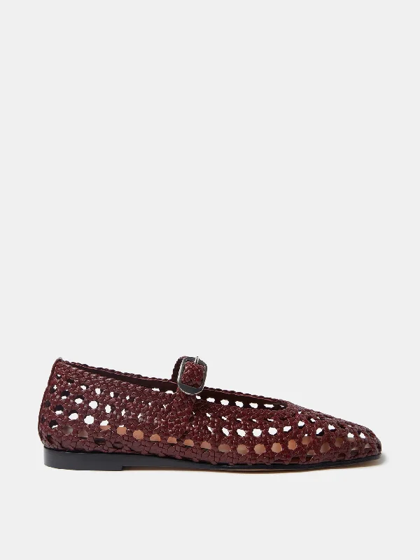 Woven Mary Jane / Red Leather