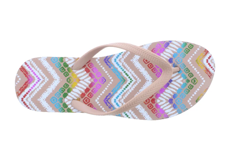 Women Flip Flop with Multicolor Stripes