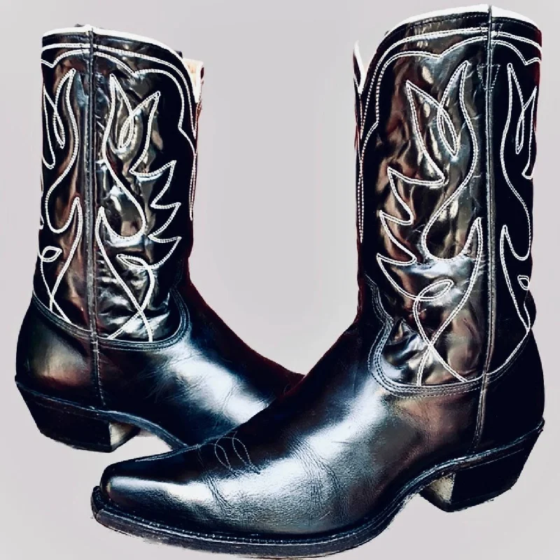 ACME Vintage 1950’s Black Cowboy Western Boots