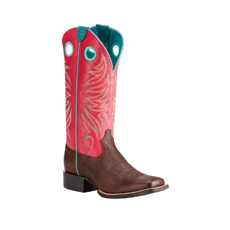 Ariat Women's Round Up Ryder Yukon Chocolate & Magenta Boots