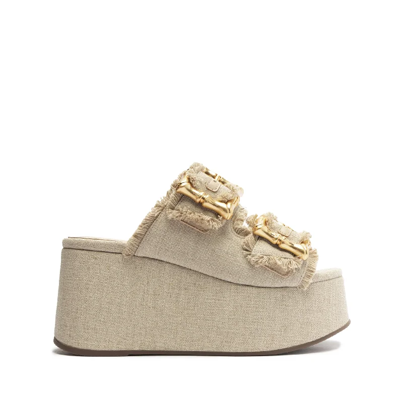 Enola Flatform Linen Sandal