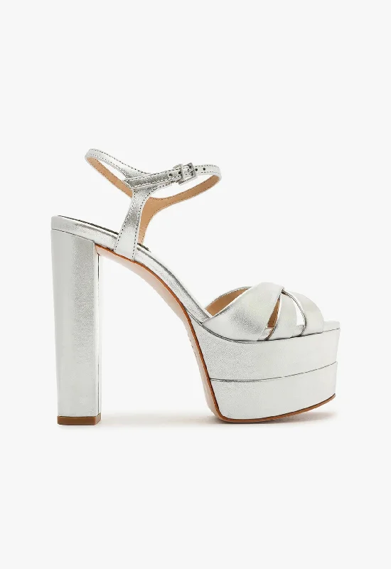 Keefa High Metallic Leather Sandal