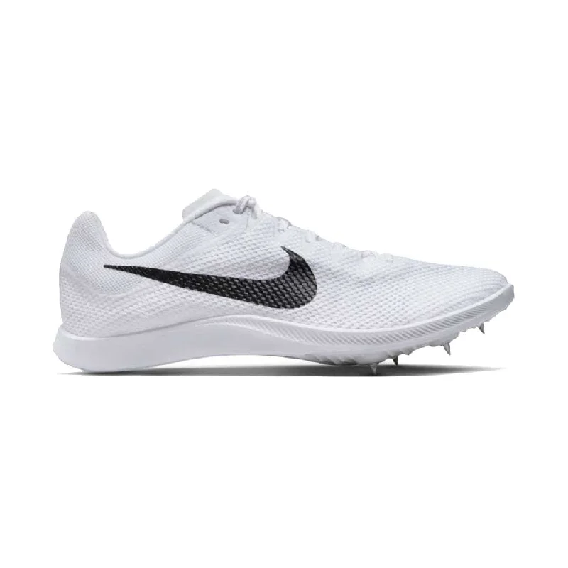 All Gender Nike Zoom Rival Distance Spikes - White/Black/Metallic Silver - Regular (D)