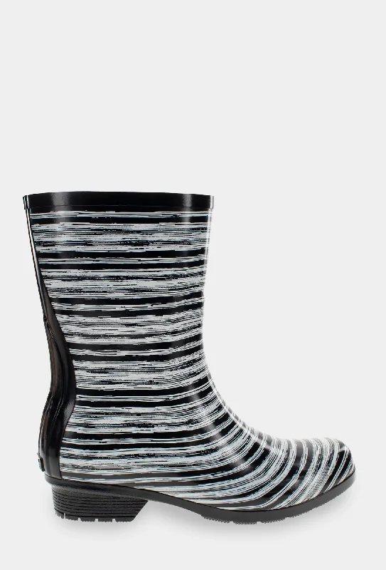 GLOSS DRYBRUSH MID RAIN BOOT - BLACK