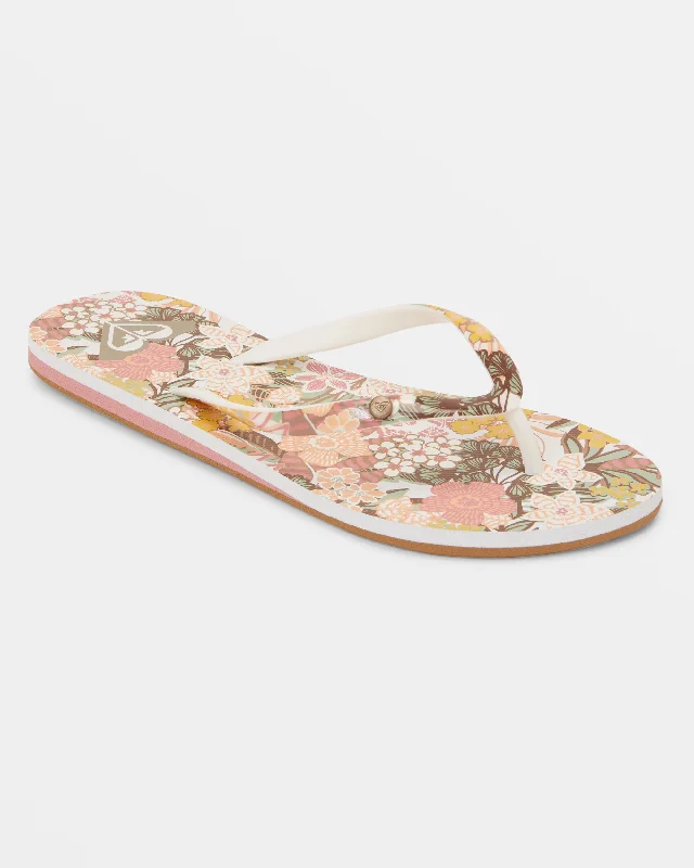 Portofino Flip-Flops - White/Light Brown