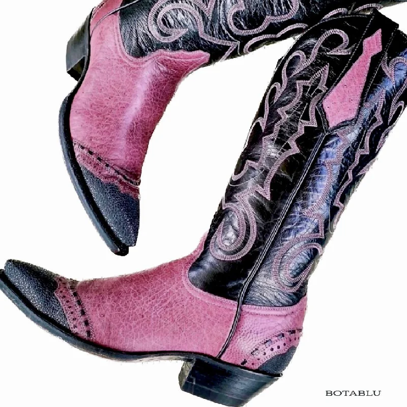 Private Collection Larry Mahan Vintage Ostrich Stingray Exotic Cowgirl Western Boots