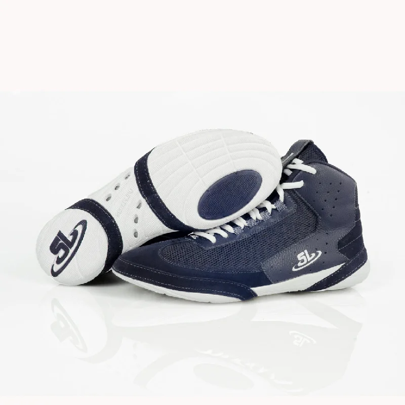 ScrapLife Wrestling | Ascend One Wrestling Shoes | Navy & White