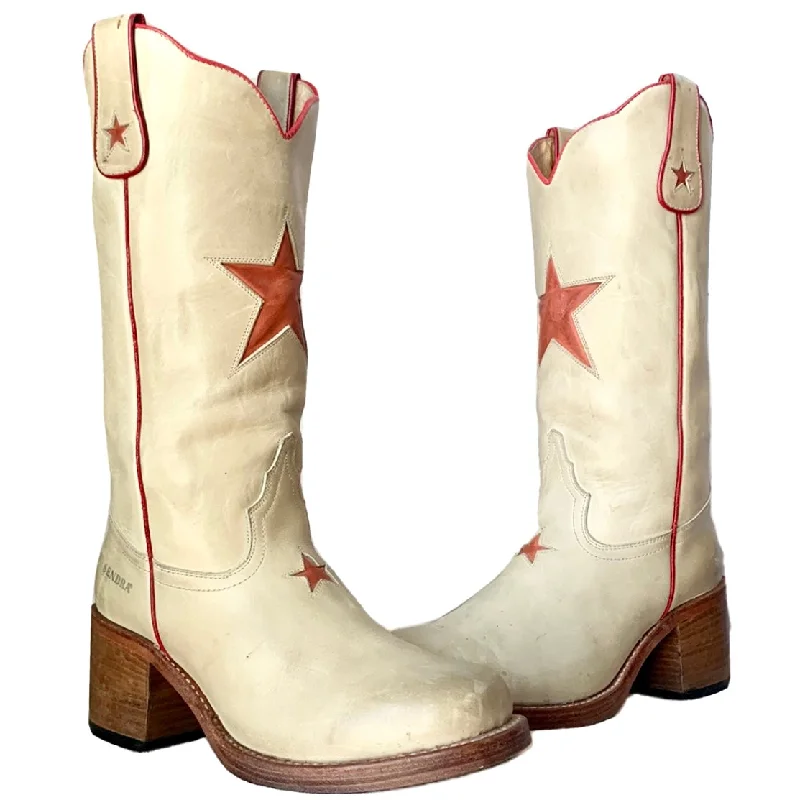 SENDRA Star Vintage Y2K Platform Chunky Heel Sole Campus Style Cowgirl Western Boots