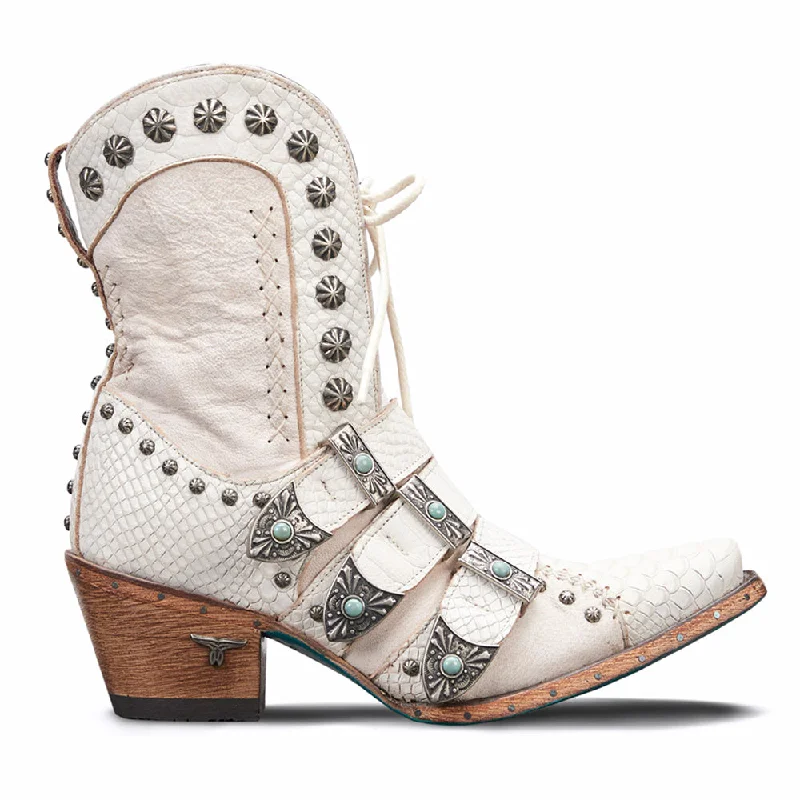 Showdown Studded Snip Toe Zippered Cowboy Booties