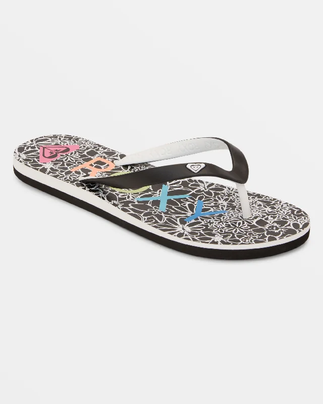 Tahiti Flip-Flops - Black/White/Black Print