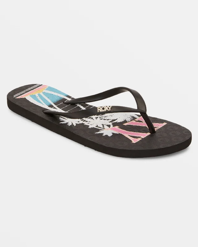 Viva Stamp Flip-Flops - Black Graphic