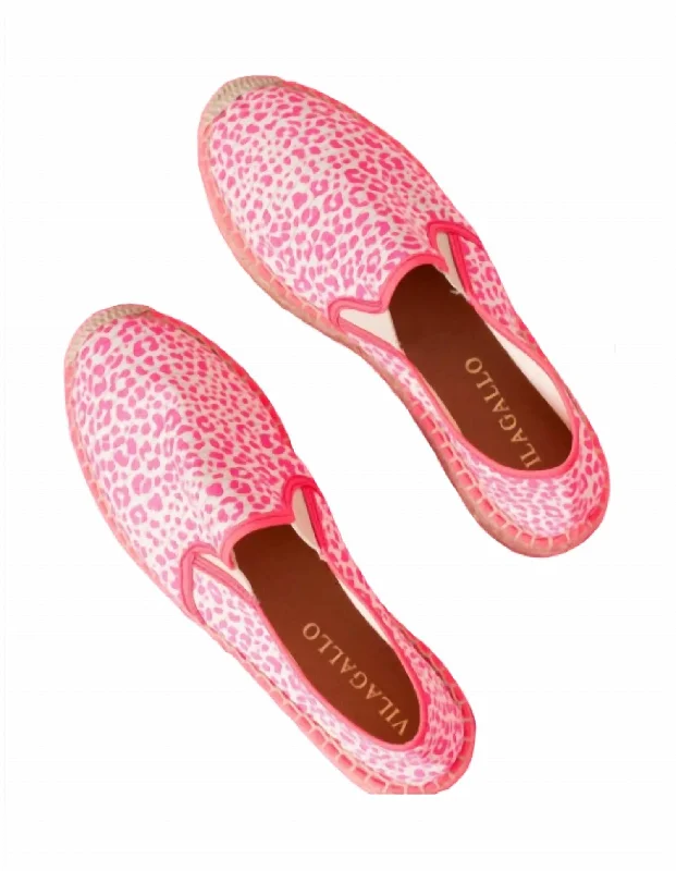 Women's Leopard Espadrille In Fuchsia