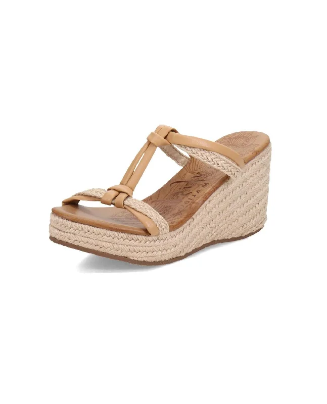 Women's Purru Rope Wedge Sandal In Beige