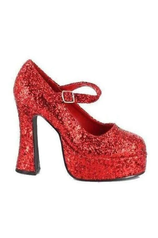 557-EDEN-G Mary Jane  | Red Glitter