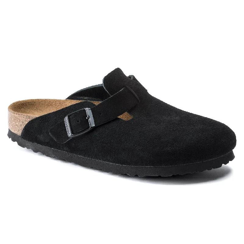 BIRKENSTOCK BOSTON SOFT FOOTBED SUEDE MEDIUM AND WIDE