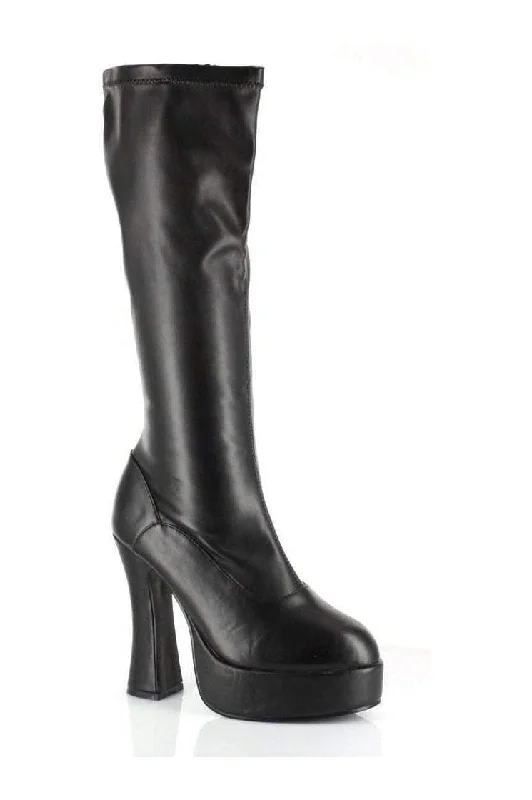 CHACHA Knee Boot  | Black Faux Leather