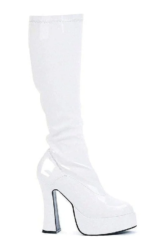 CHACHA Knee Boot  | White Patent