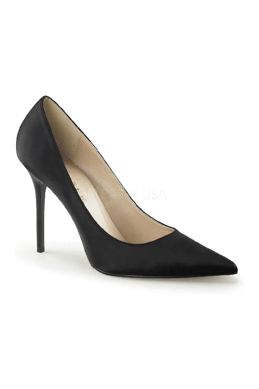 CLASSIQUE-20 Pump  | Black Genuine Satin