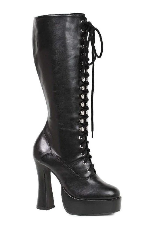 EASY Knee Boot  | Black Faux Leather