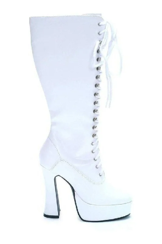 EASY Knee Boot  | White Patent