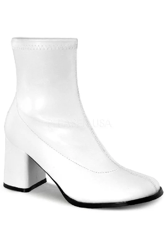 GOGO-150 Costume GoGo Boot | White Faux Leather