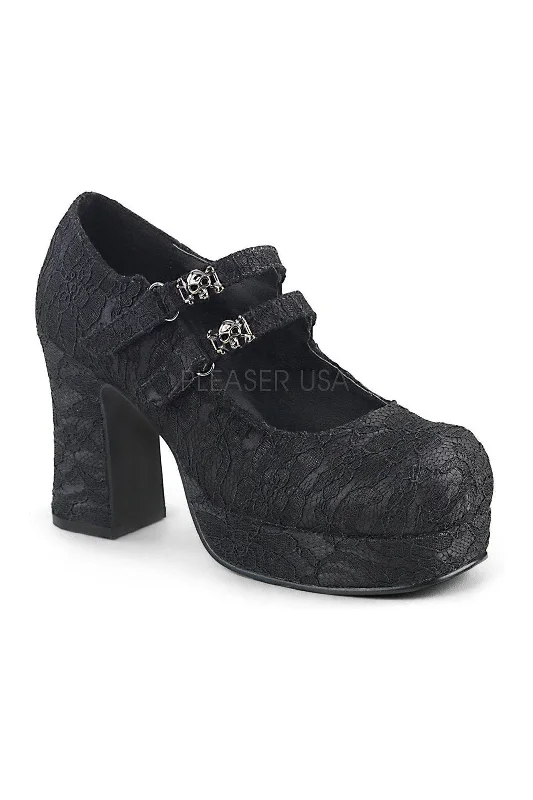 GOTHIKA-09 Demonia Maryjane | Black Genuine Satin